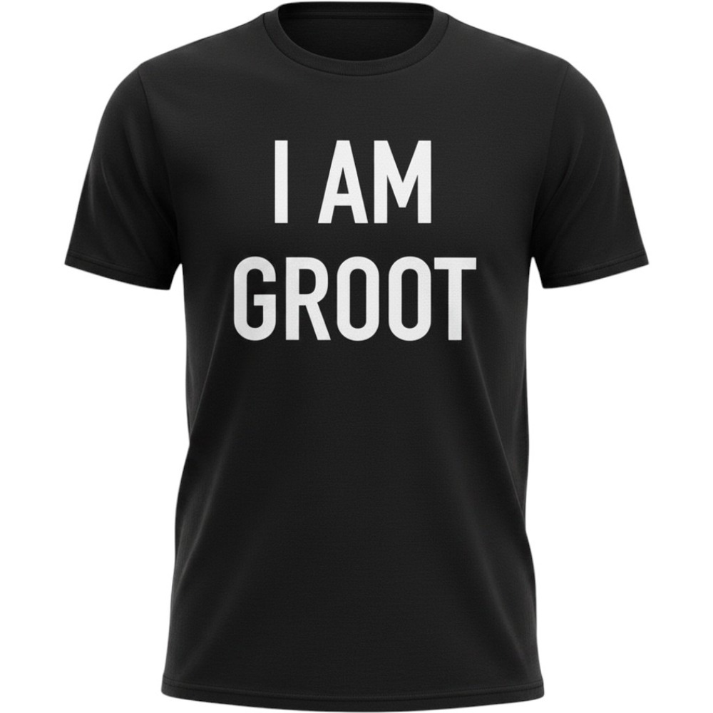 Marvel Black T-Shirt I AM GROOT Guardians of the Galaxy Medium